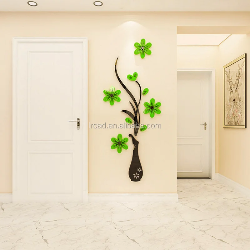 Custom Flower shape 3D acrylic Wall Stickers For Home Decoration