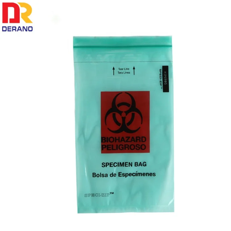 Wholesale Customized Medical Biohazard Specimen Transport Bags/medical Waste Poly Bag