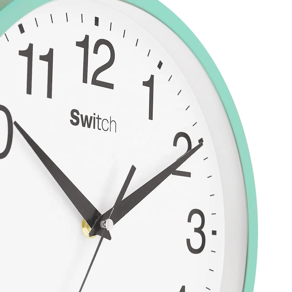 10 дюймов современные дешевые синие пластиковые настенные часы декор для продвижения