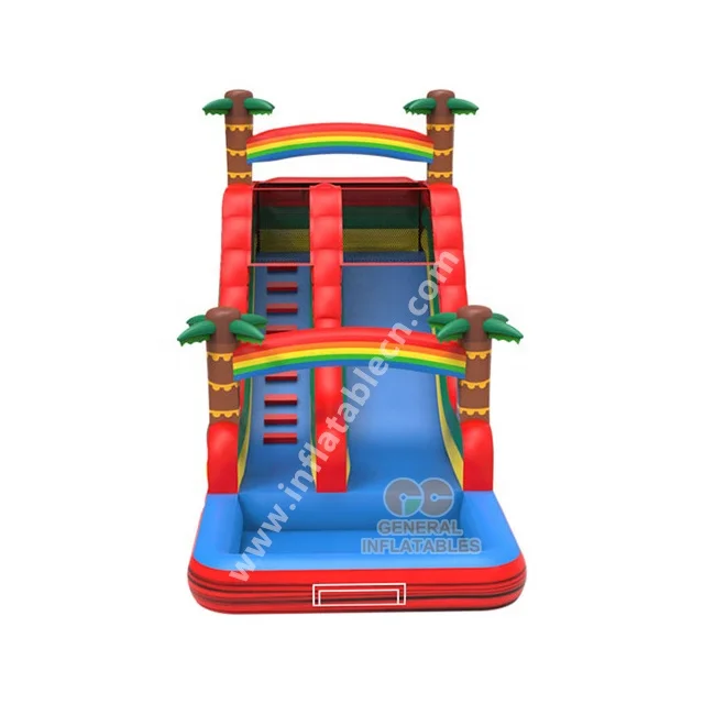 0.55mm PVC Inflatable Inflatable heart water slide  for party amusement theme park carnival