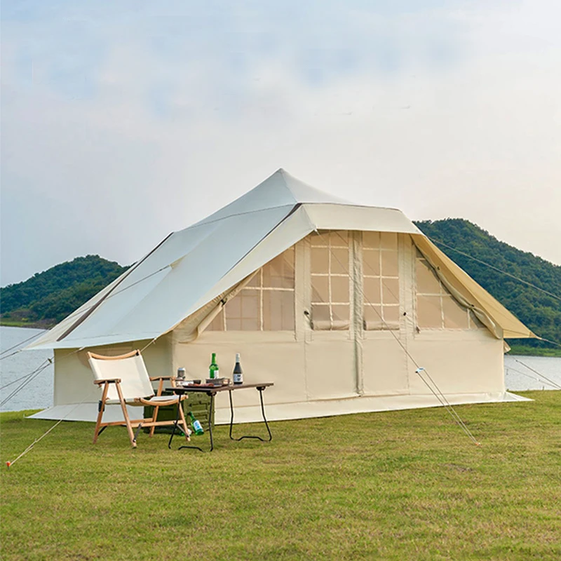 Entai Quick-Opening Inflatable Outdoor 5-8 Person Tent Thickened Waterproof Ridge Large Space Cotton Camping Family Tent