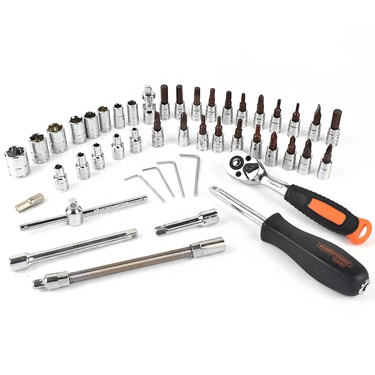 Hot sale multifunctional car tools set mechanic home household tool box socket set 46pcs