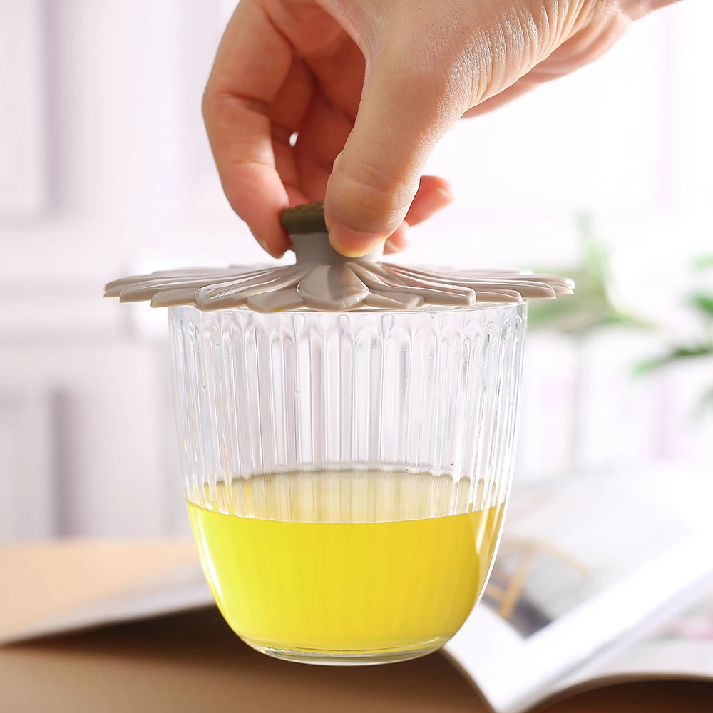 Custom Food Grade Anti Dust Reusable Coffee Cover Stretchable Mug Silicone Cup Bowl Lid