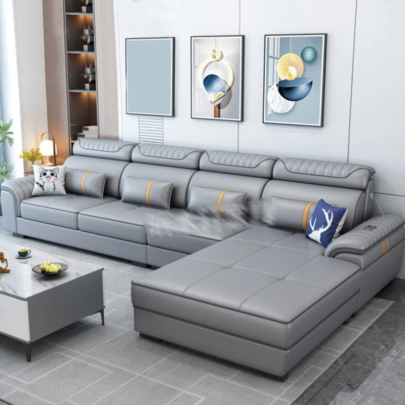 Factory FUN NEST Italian modern corner sofa furniture soft foam U shape sofa home luxury ash wood frame villa sofa set furniture