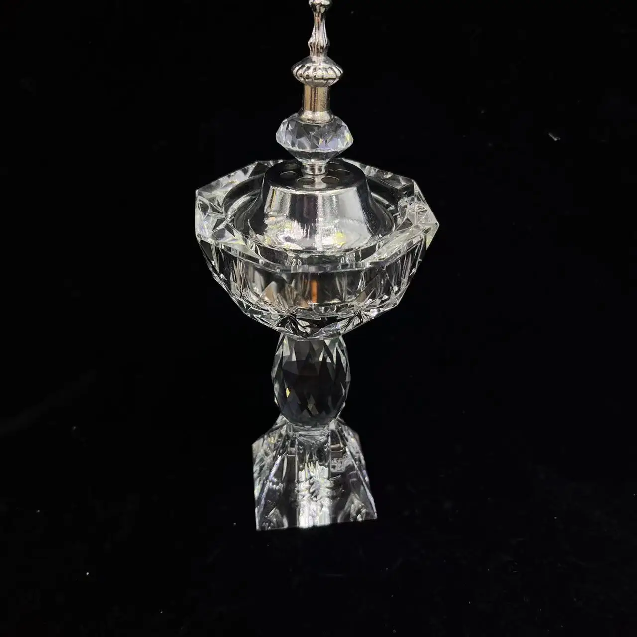 NEW Hot Sale Wholesale creative Arabic middle east portable Buddha mesh incense base copper alloy glass crystal incense burner