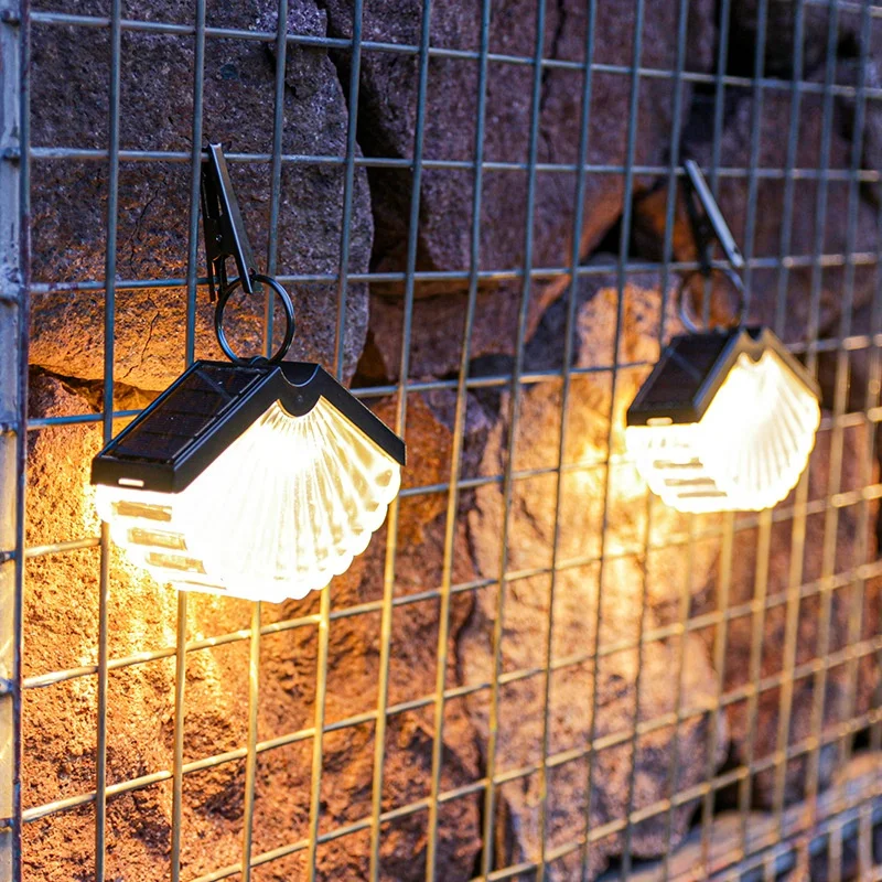 Solar garden ambiance hanging lights IP65 Outdoor waterproof balcony courtyard Villa decorative fan-shaped hanging lights