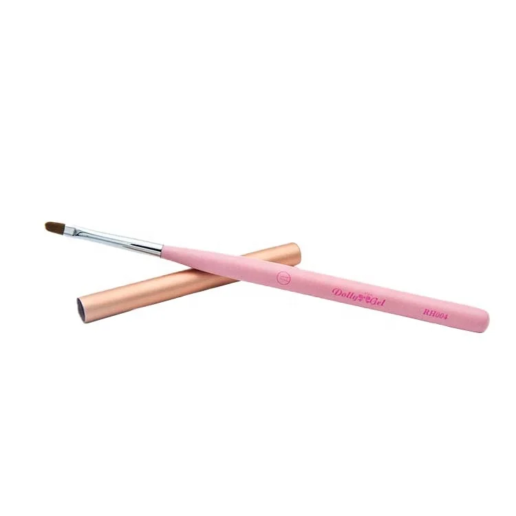 High quality Dolly Gel oval medium nail brush with pink wood handle nail art polish gel drawing nail  brush (62136362767)