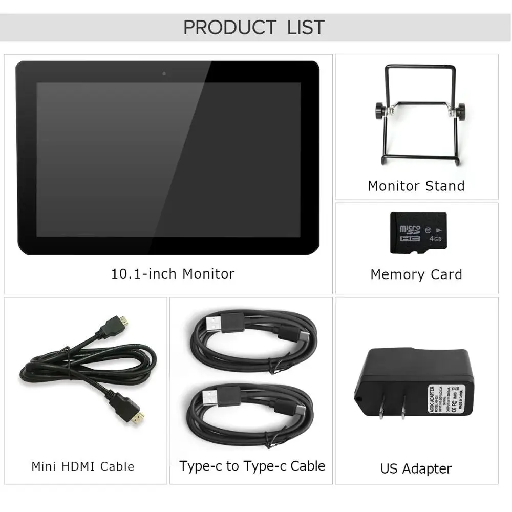 
Uperfect 10.1 inch lcd touch screen monitor wall mounted 1366*768 compatible with TF card for raspberry pi 