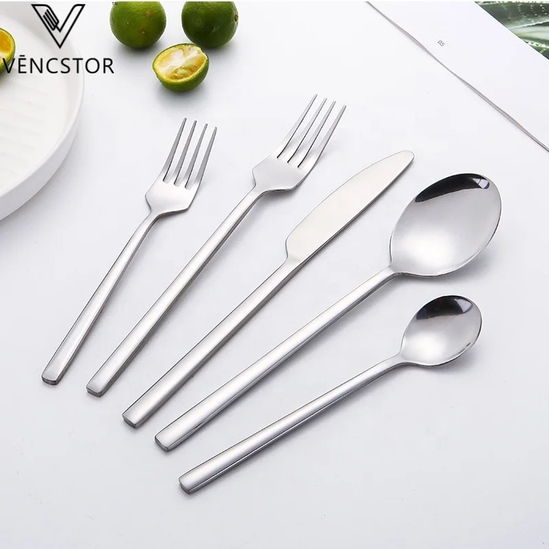 
Travel Camping Portable Black Cutlery Bulk Fork Knife Spoon Custom Stainless Steel Flatware Set 