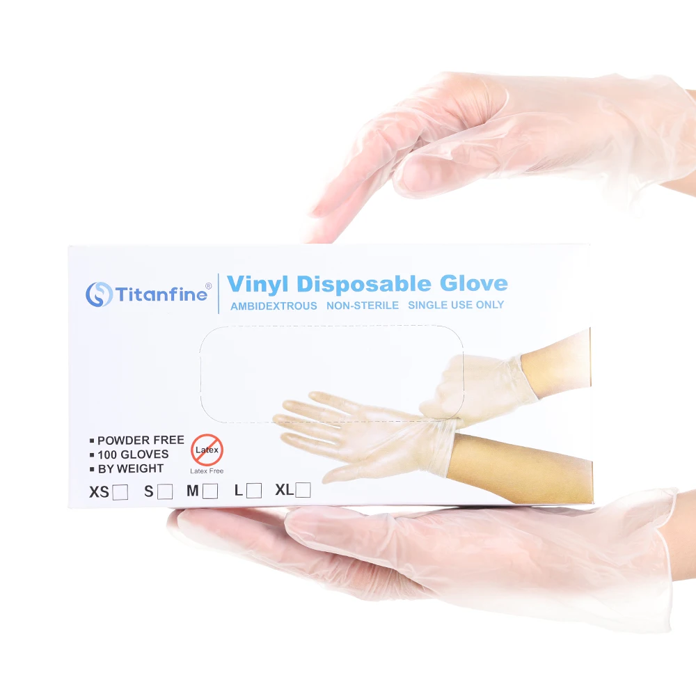 Wholesale Vinyl Powder Free Gloves Disposable Waterproof Transparent Manufacturer Household Examination Vinyl Gloves
