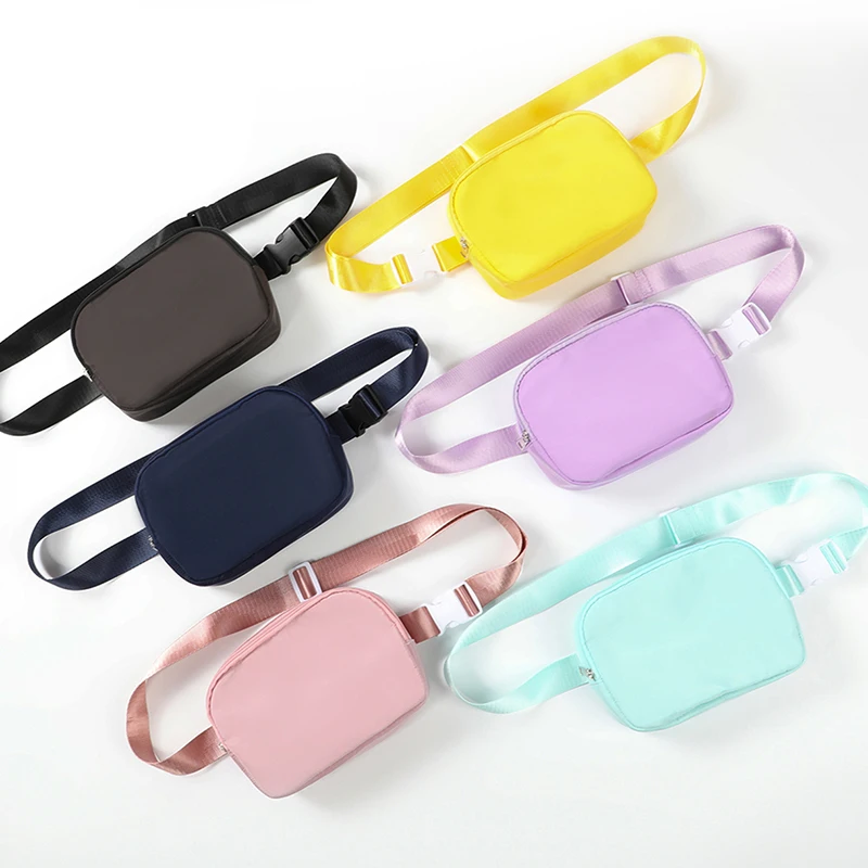 Low Price Hot Sale RTS Lulu lemon Belt Bag Custom Candy Color Fanny Pack Waist Bag Kids Nylon Belt Bag with Adjustable Strap