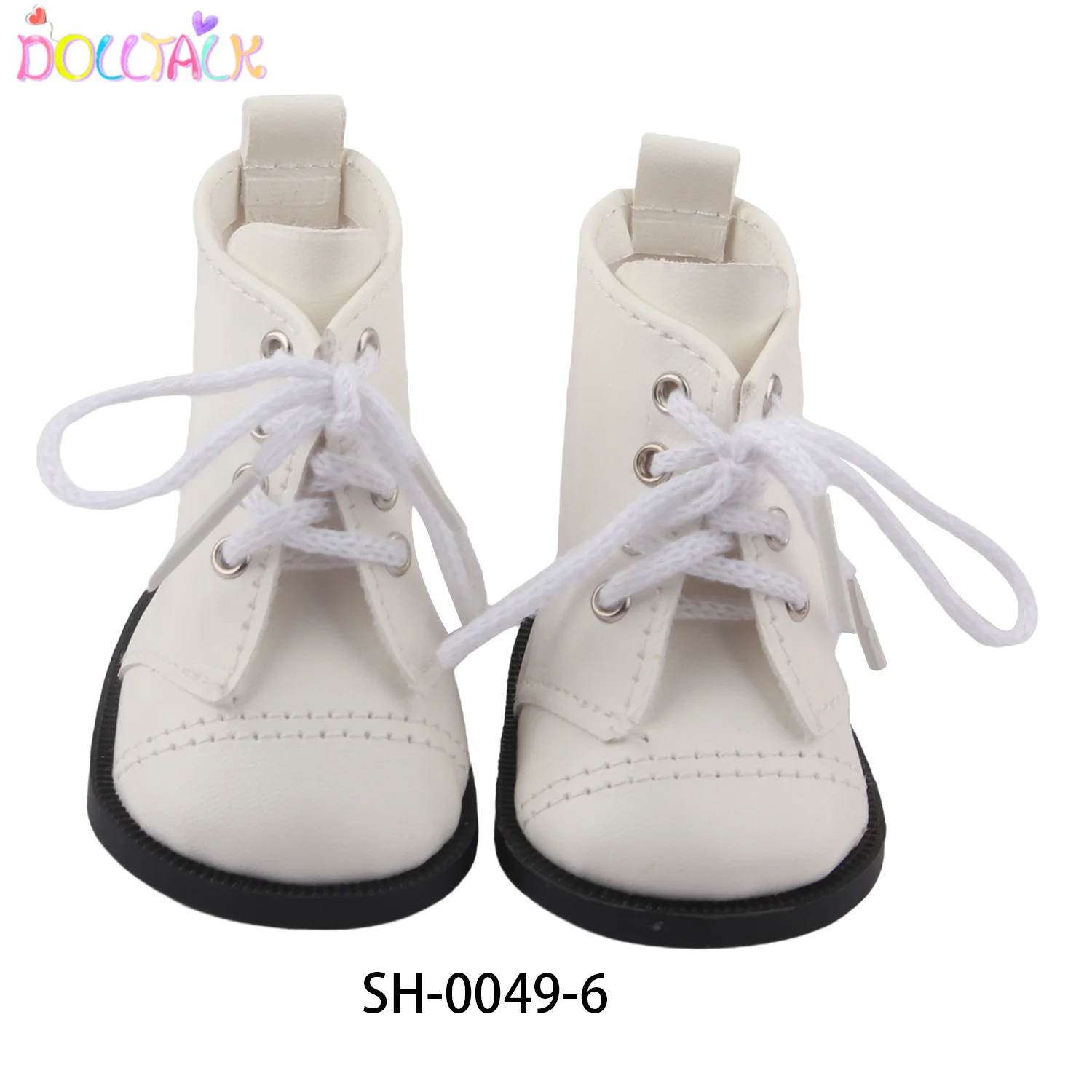 MISU Factory Direct 18-inch American Doll Brown Lace High-top Cool Leather Boots Doll Shoes