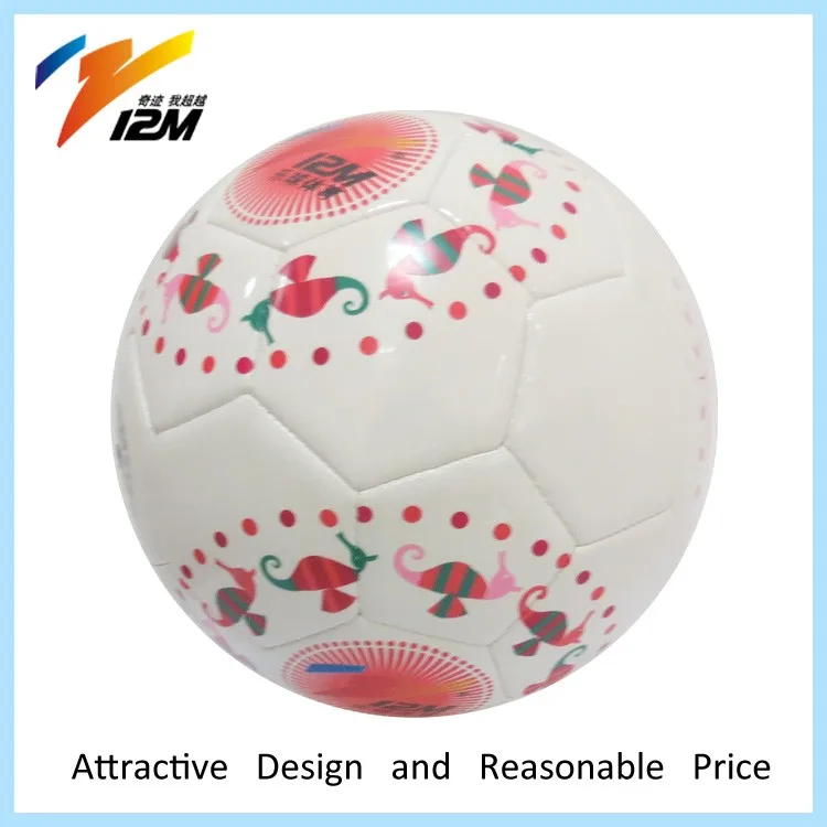 Printed logo leather machine stitched foot ball machine ball