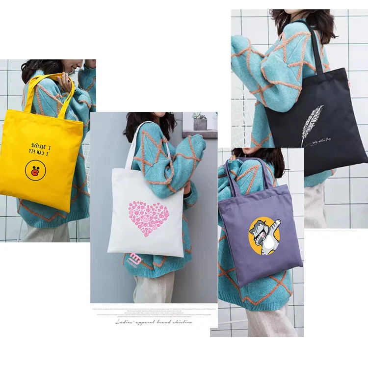 Reversible Recycle Reusable Fancy Grocery Multipurpose Folding Foldable Cloth Canvas Fabric Zero Waste Home Shopping Tote Bag