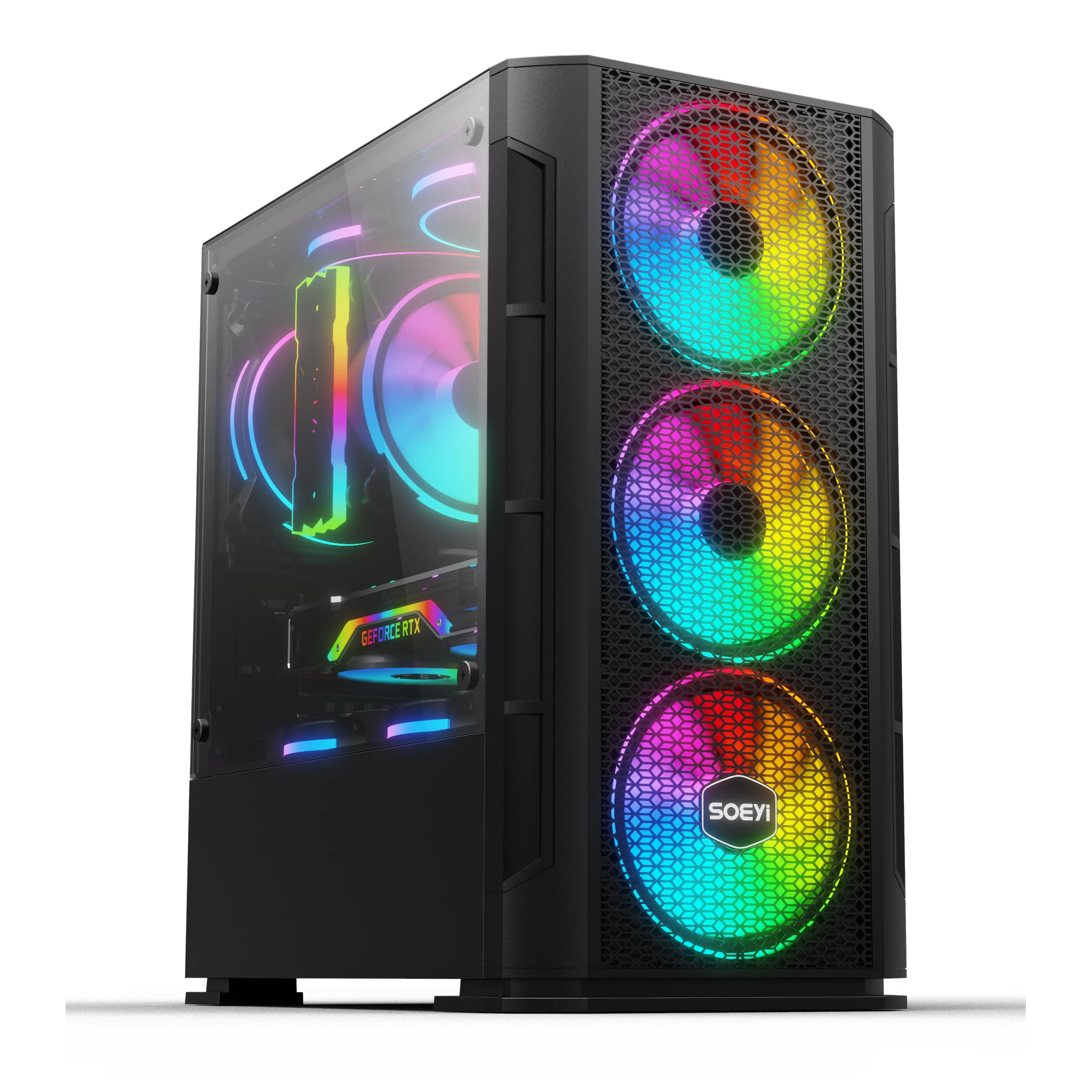  2020 новый дизайн пользовательский микро ATX закаленное стекло RGB игровой компьютер ПК