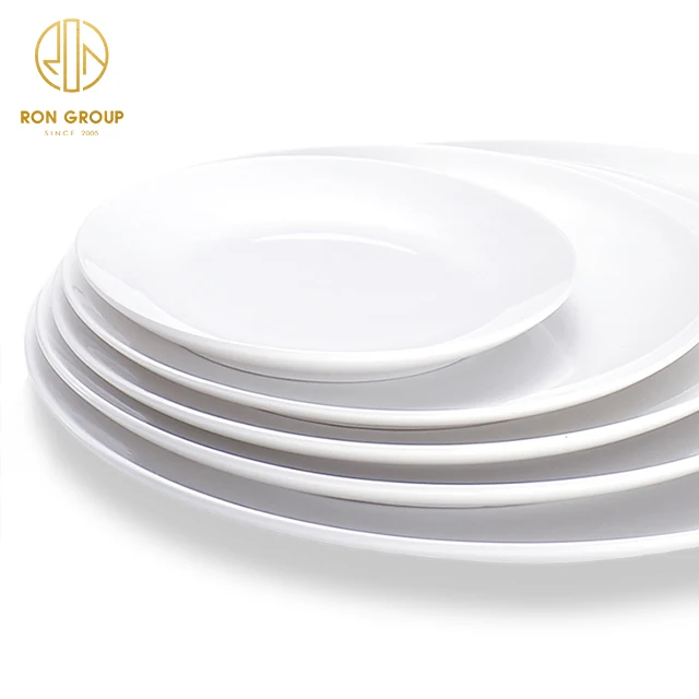 support custom logo fancy dinnerware restaurant hotel buffet catering use tableware sets white ceramic plate