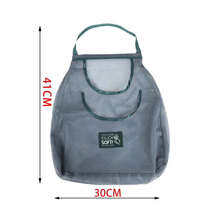 kitchen fruit and vegetable storage bag multi functional custom logo hanging bag handled mesh bags