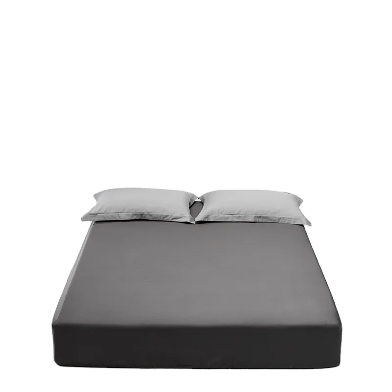 100% Long-Staple Cotton Bed Mattress Cover With Label Queen Size 180*200cm Home Textile Fitted Sheet Customized Bedding Set 1pc