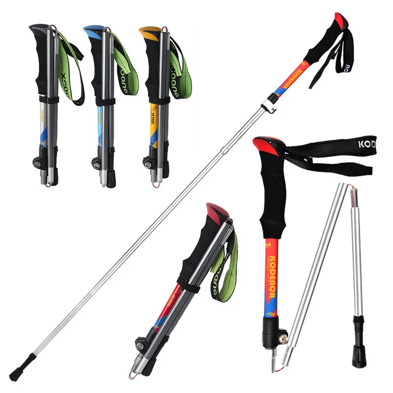 Best Lady Long Model Quick Lock Collapsible Ultralight Hiking Trail Stick 7075 Aluminum 5-section Best Folding Trekking Poles