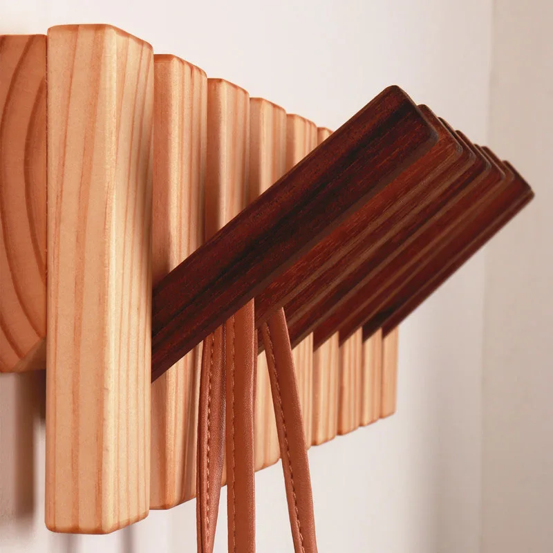 CSL factory wholesale Wall Key Holder Clothes Coat Hook Rack Mount Hanger folding wooden Hanger Hook