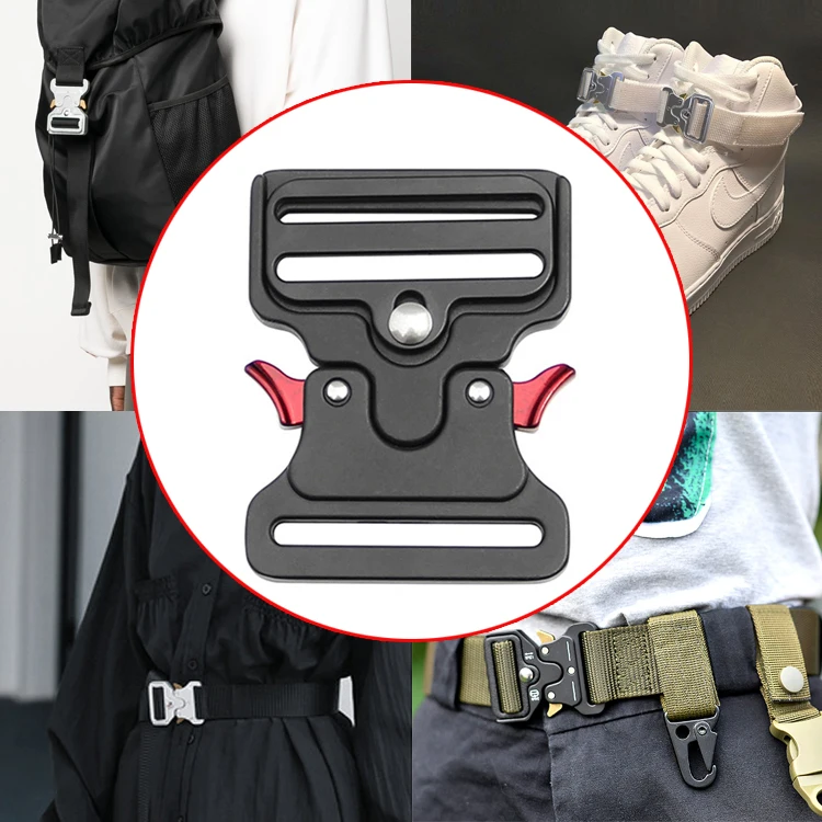 high quality adjustable 50mm metal side release buckle with custom logo engraved tactical buckle quick release