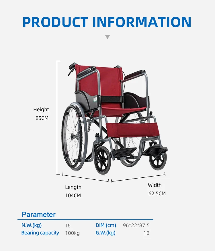 China Supplier Supply Steel Convenient Body Health Care Wheelchair Manual Wheel Chair
