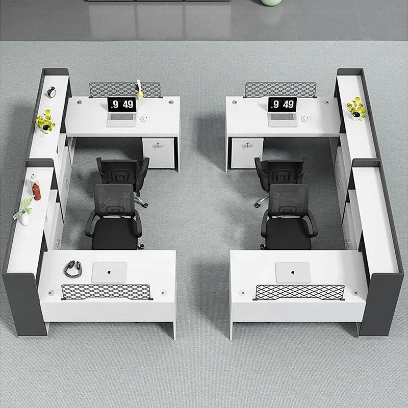 Modular Office desk Furniture Cubicles L Shaped Table Two Person Workstation Desk