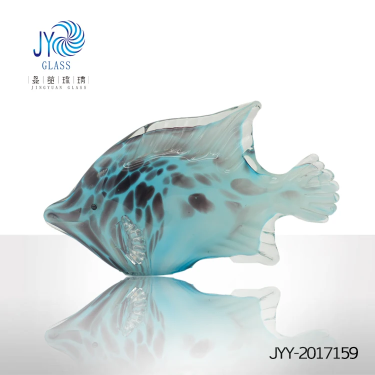 wholesale hand blown glass clown fish sculpture murano glass ocean sea animal ornaments for home decoration