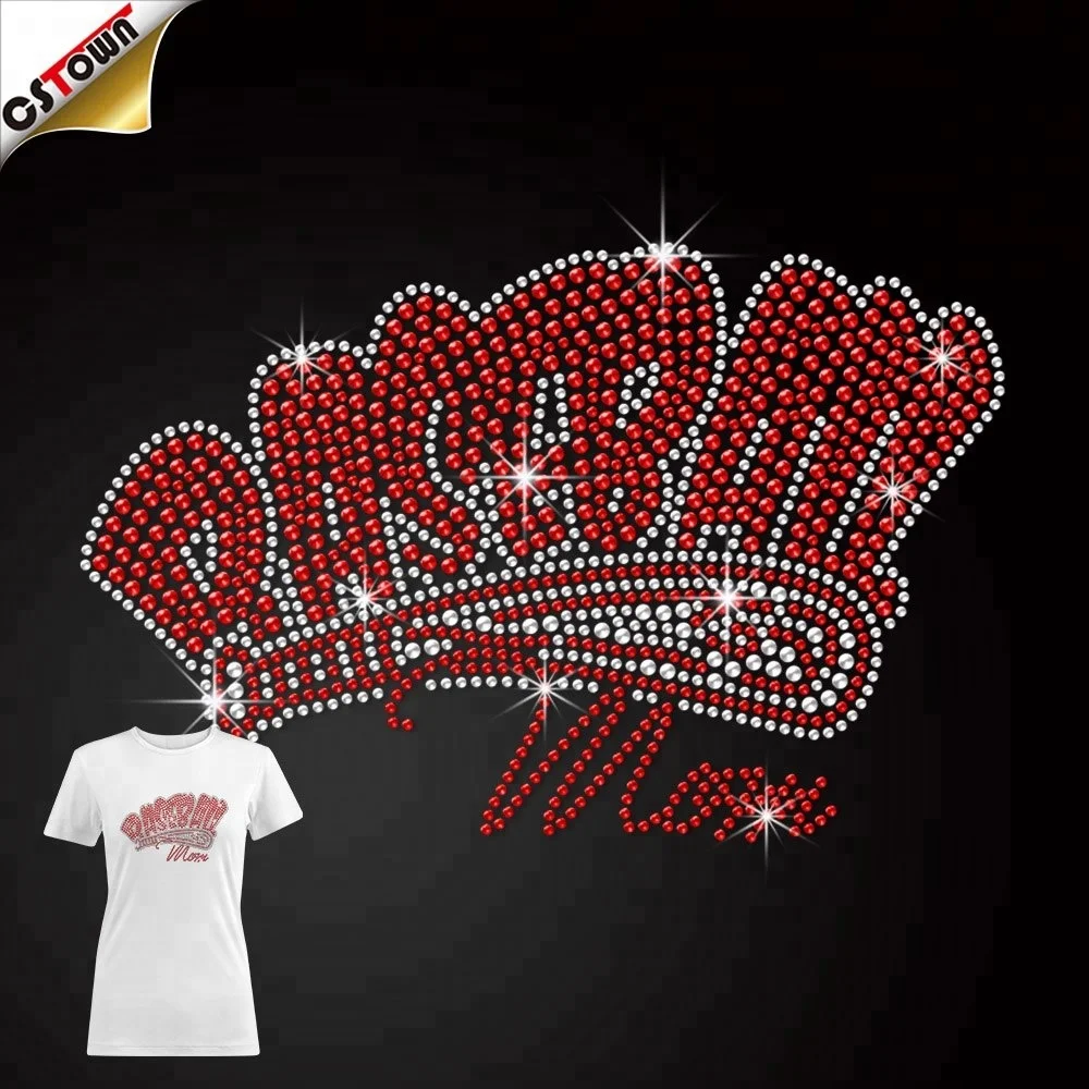 Футболка Bling Transfer Cheer Mom бейсбольная Любовь Горячая фиксация Переводные роскошные стразы теплопередающие нашивки для