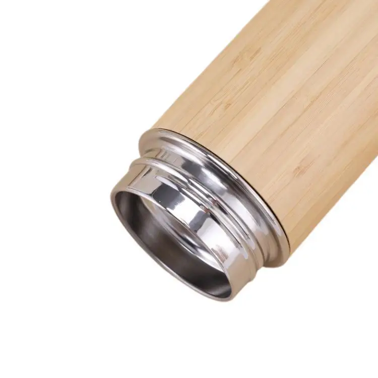 304 Stainless Steel Smart Bamboo Shell Straight Office Coffee Cup Bamboo Shell Cup Thermos Cup