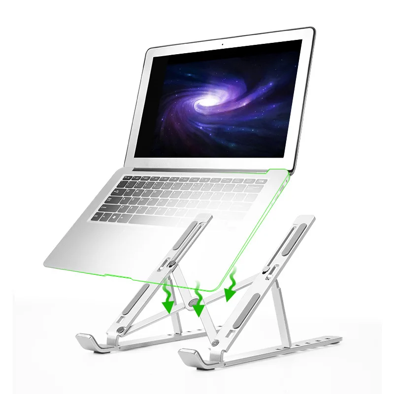 Factory Direct Sale Aluminum Cooling Computer Stand Height And Angle Adjustable Foldable Laptop Stand