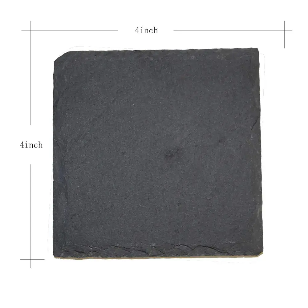 Black Slate Coasters Bulk Square Stone Coasters Rustic Handmade Bar Coasters