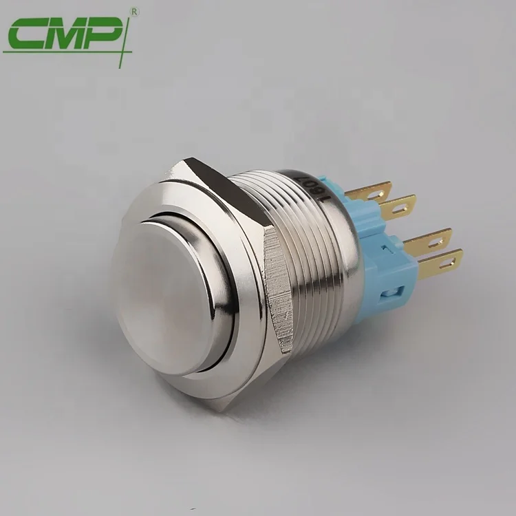 CMP 22mm 4pin momentary or latching waterproof push button switch SPDT button(TUV CE)