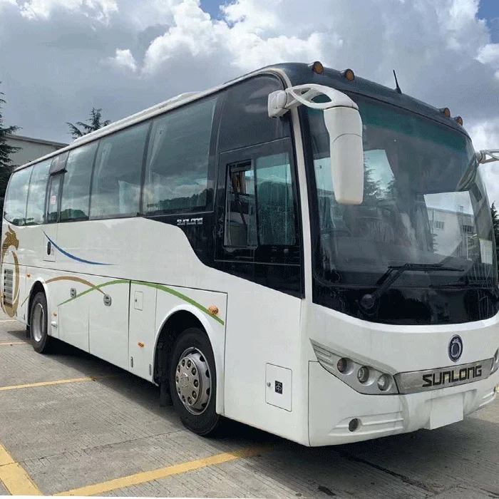 Right Hand Drive 32 Seaters Second Hand Passenger Bus for SunLong Customized Used RHD Coach Double Doors City Buses for Sale