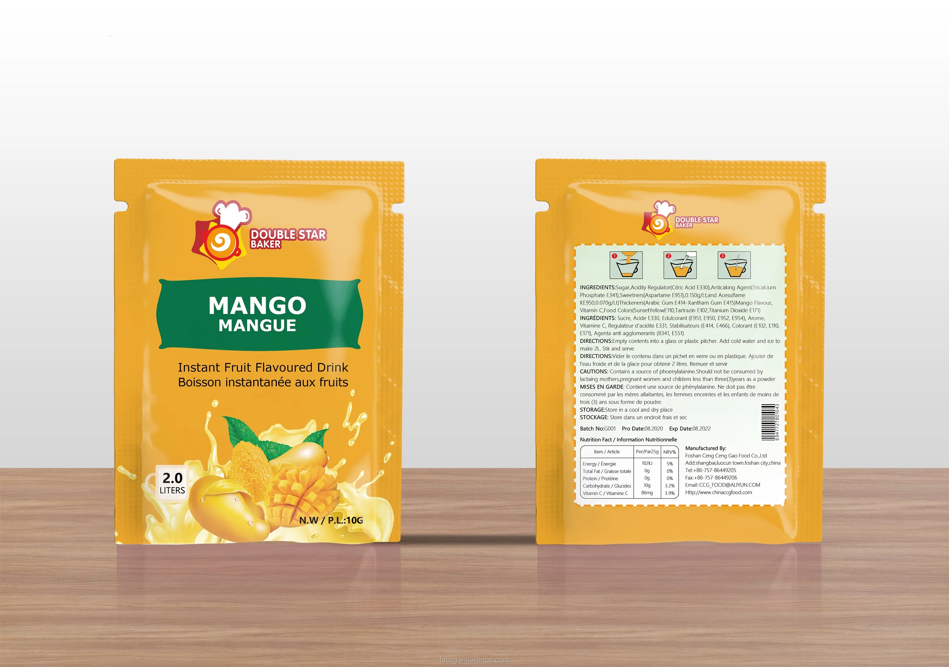 Panic Buying  Powder Form Instant Drink Mango Flavor For Beverage Directly Mix With Water