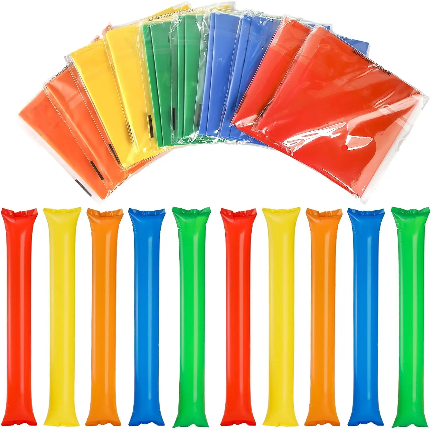 Factory Wholesale Inflatable Noise Makers Thunder Sticks Thicken Bam Bam Plastic Cheering Sticks Cheerleading Stick for Sports
