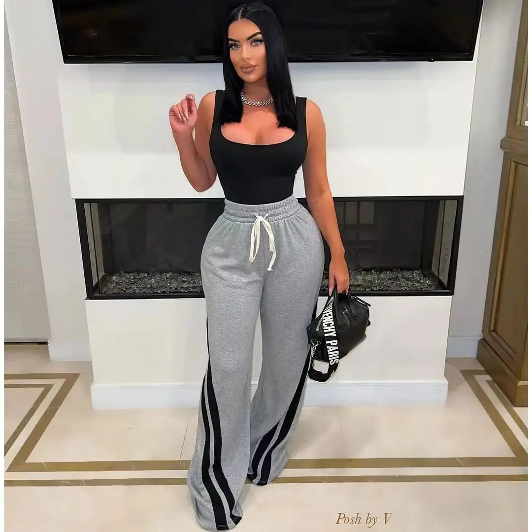 Good Quality Fashion Casual Sport Solid Color Comfy Streetwear Long Pants For Women