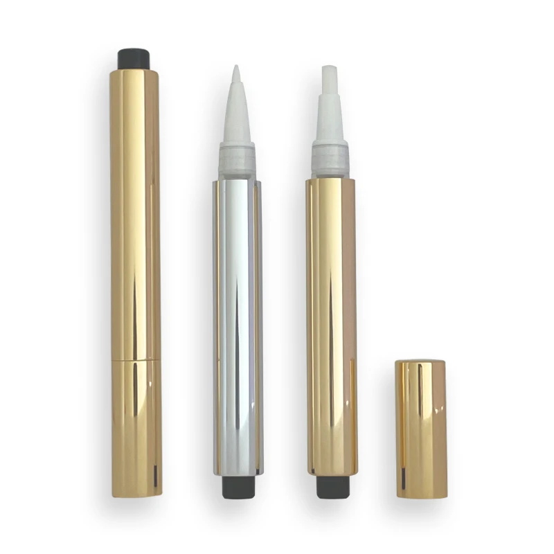 In stock 3ml Aluminum Cosmetic Empty Click Container Tubes Cuticle Nutrition Oil Click pen with Brush for Teeth Whitening