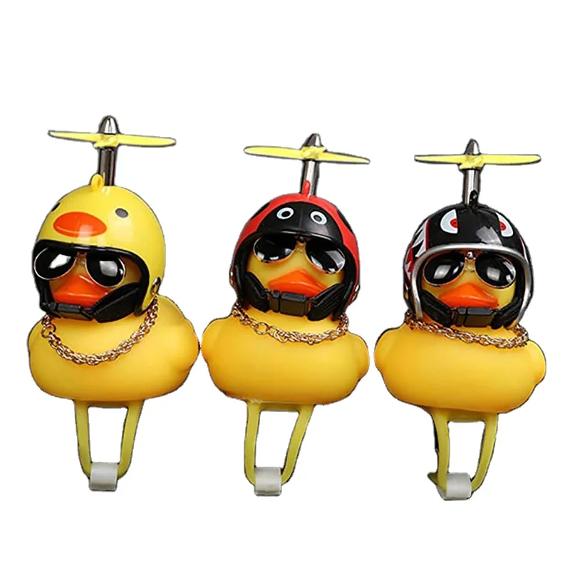 Лидер продаж на Amazon, Желтая резиновая утка, игрушечный автомобиль, украшения, велосипедный звонок, велосипедные рожки с шлемом