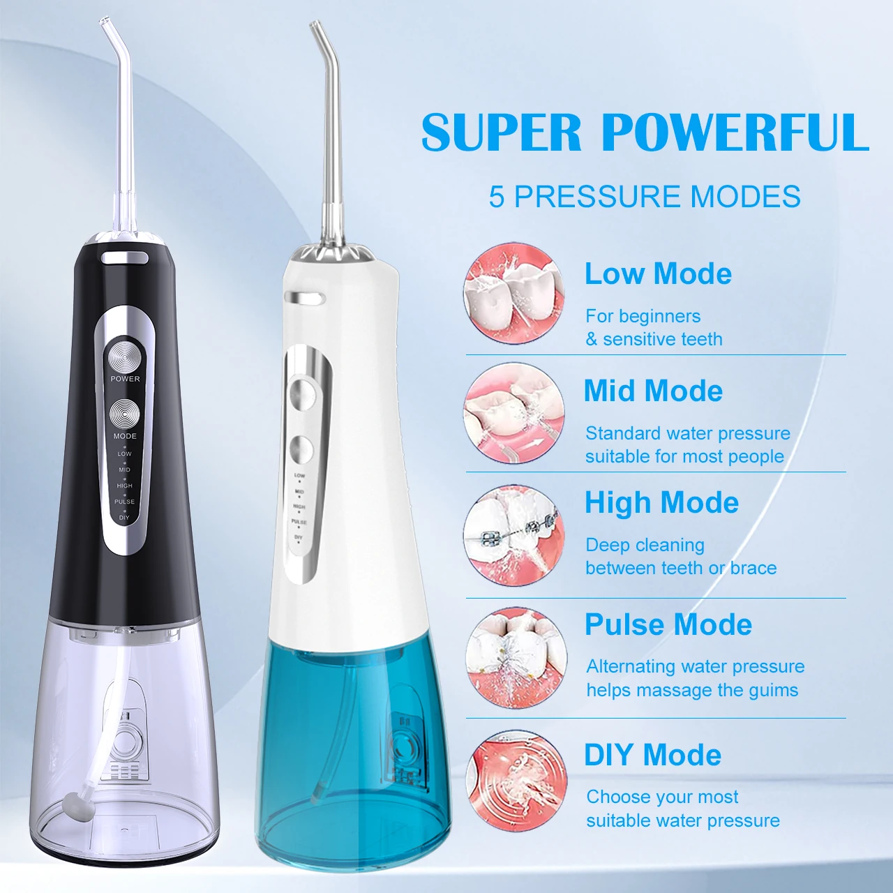 Baolijie GS106 300ML Best USB Chargeable Electric Water Flosser for Travel
