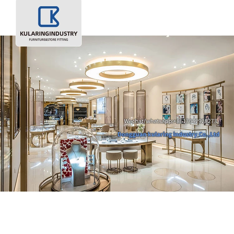 Commercial Wholesale Custom Retail Jewelry Shop Glass Floor Stand Jewelry Display Cabinet Fashion Lighting Glass Counter Table