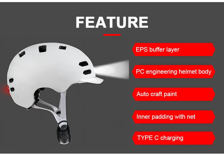 Bicycle Safety Smart Helmet Led Auto Helmets Wholesale Customization Bicycle Smart Helmet Bicycle With Rear Led Light