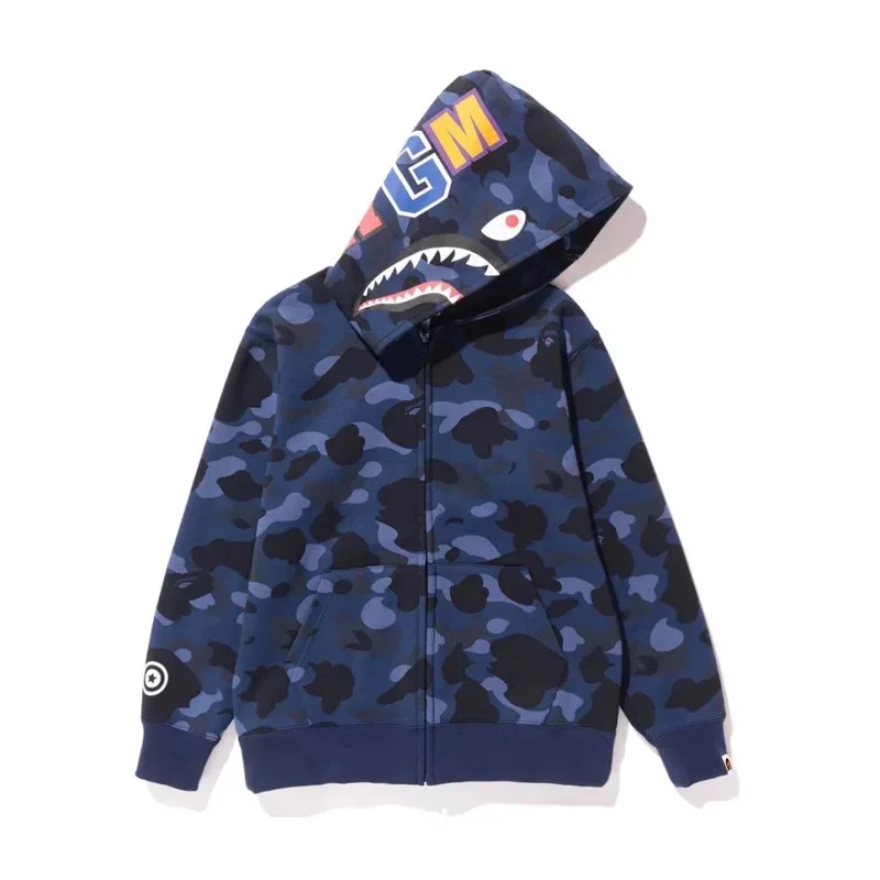 Hoodie shark customize for men women at wholesale | bape hoodie shark print full piece zipper up unisex hoodies