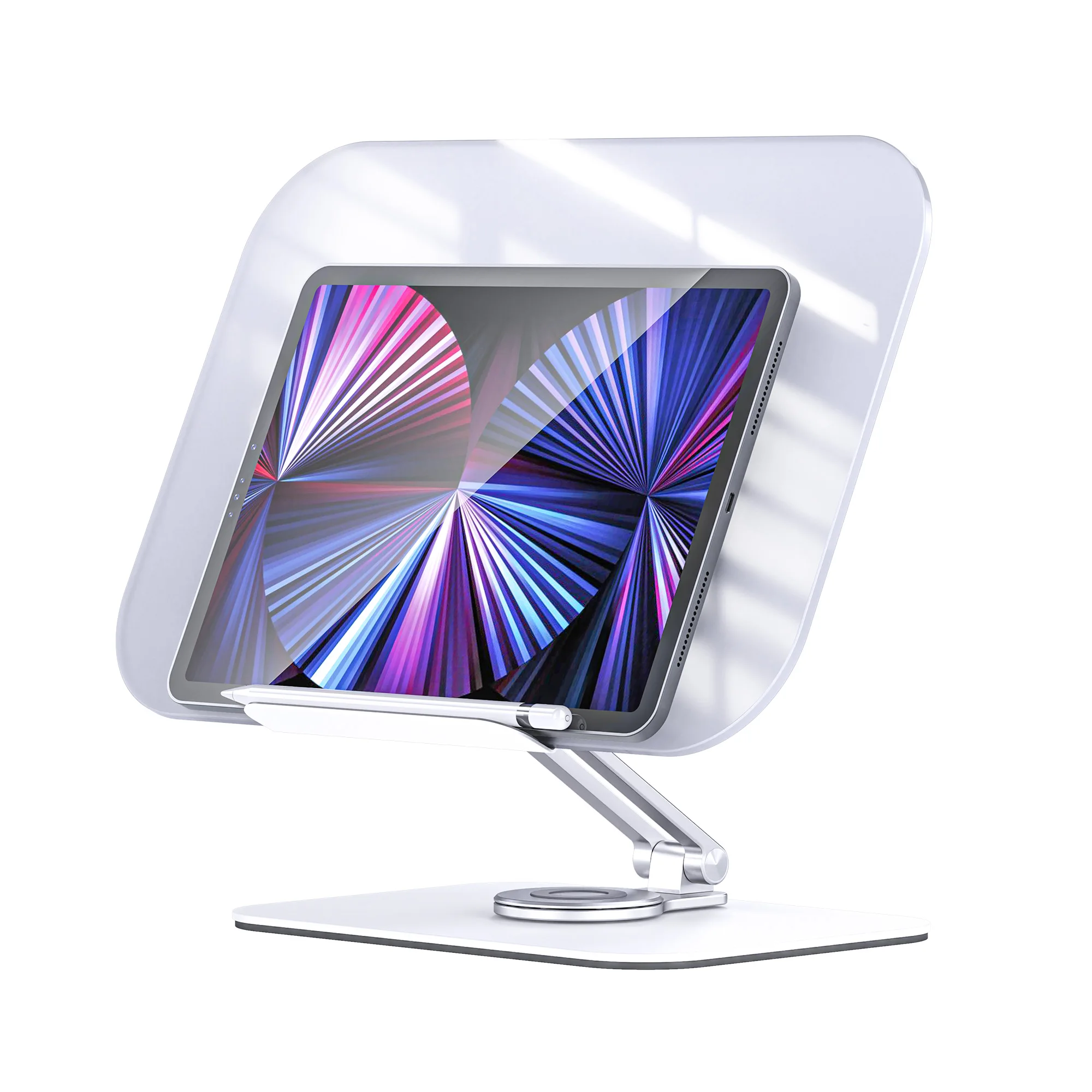 Boneruy 360 Rotatable  Reading Stand Foldable Desktop Riser Multi Heights Angles Adjustable Document Holder Cooking Book Stands