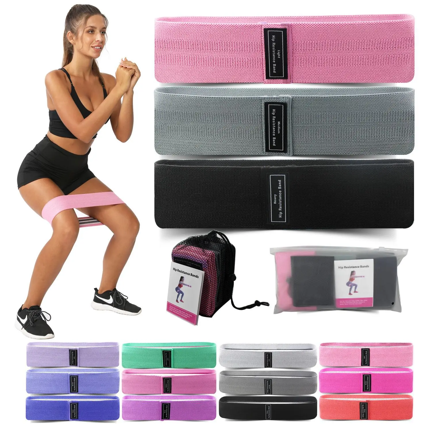 FDFIT Hot And Selling Cheap Print Latex Fabric Band Elastic Fitness Resistance BandsWith Custom Logo And Colour