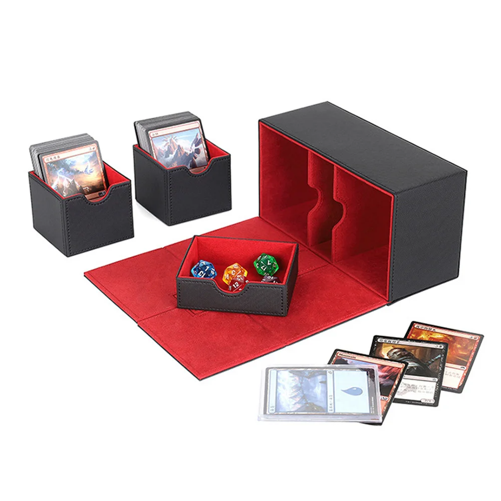 Premium Double Deck Box For 200+ Tcg Pokemones Magic The Gathering Yugioh Commander Card Guardian Deck Box