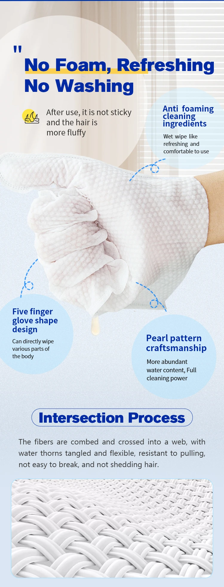 Best Selling Customizable Wet Cleaning Wipes for Dogs Antibacterial Pet Grooming Gloves from Factory