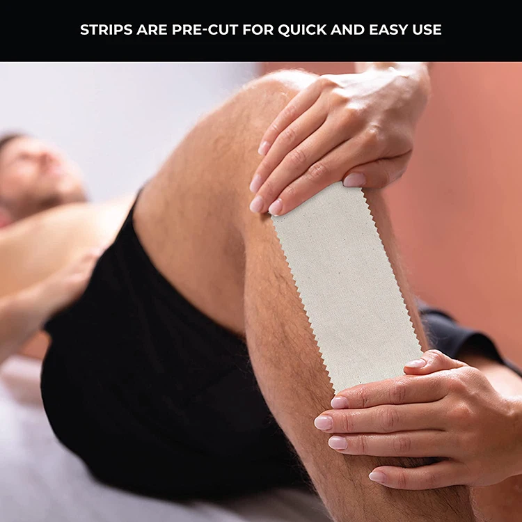  custom depilatory cotton fabric wax strips disposable non woven muslin unbleached waxing