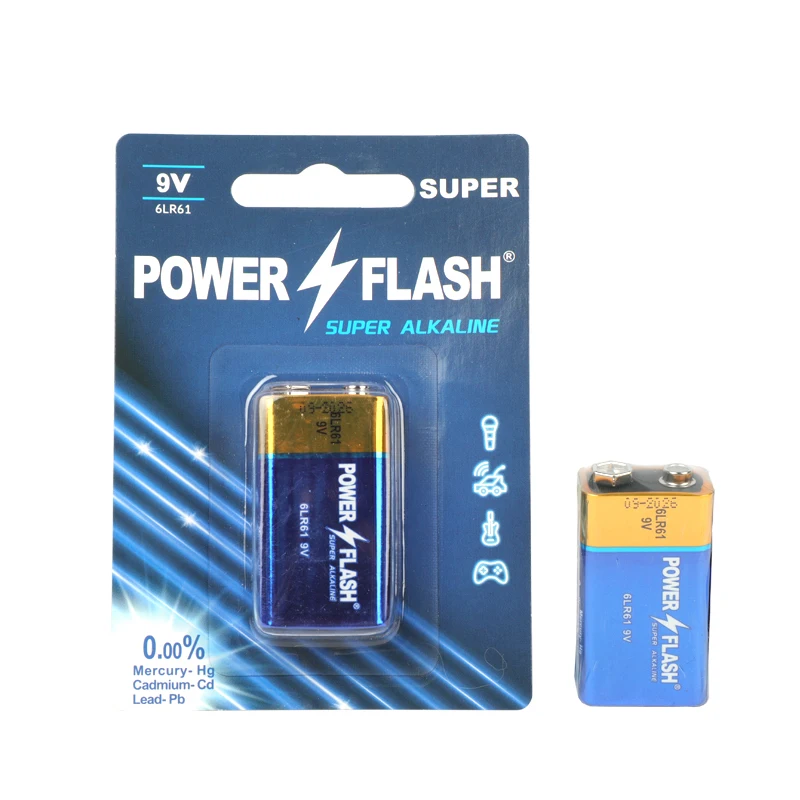 High Capacity Dry Battery 9V 6Lr61 Alkaline Primary Batteries For Electronic Equipment