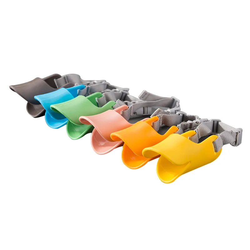 LOW MOQ Silicone Mouth Cover Pet Anti-biting Adjustable Safety Little Dog Muzzle Leather Dog Muzzles